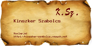 Kinszker Szabolcs névjegykártya