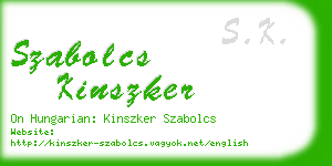 szabolcs kinszker business card